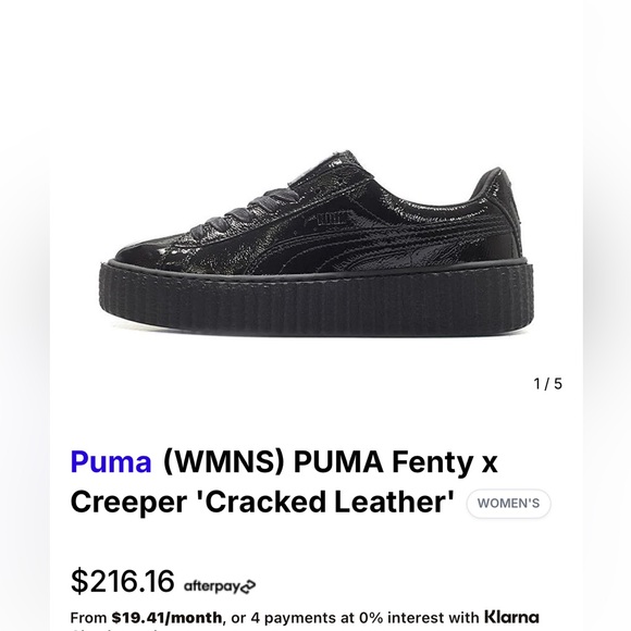 Puma Women's Black Fenty Creeper Sneakers - Picture 1 of 7